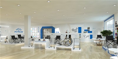200平米展厅设计制作：现代/蓝色，产品类展厅-英科展厅（免费使用）